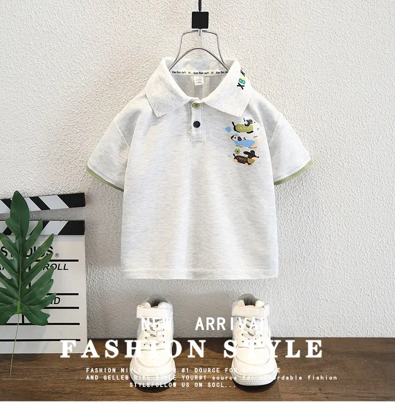 Boys White Polo Shirt Summer 2025 Kids — feature 1