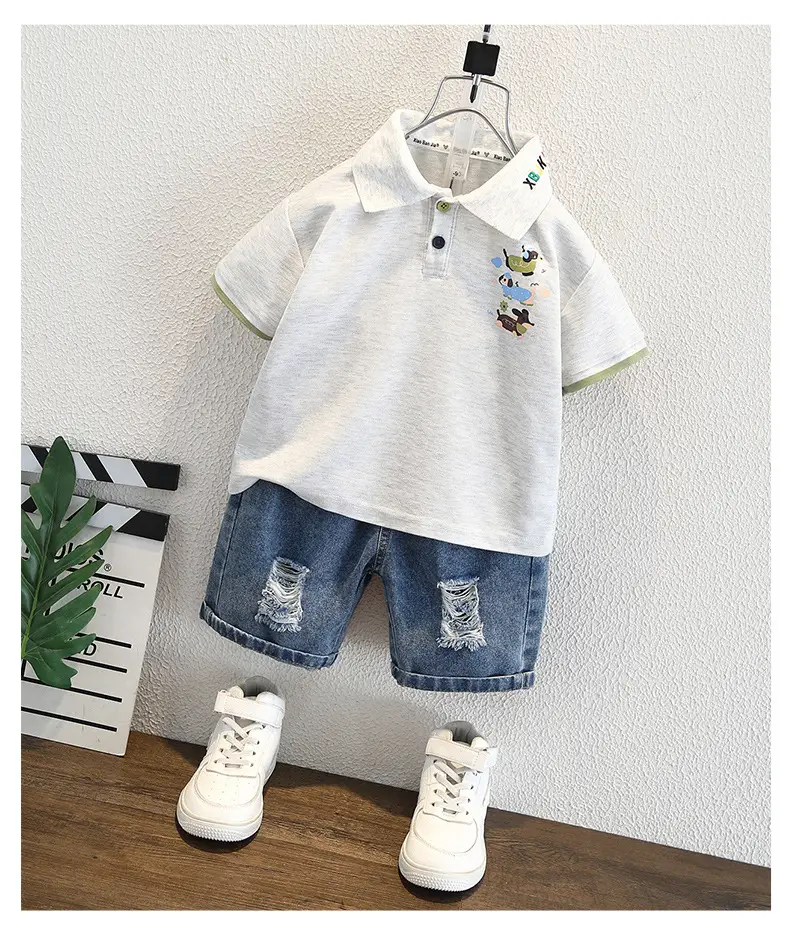Boys White Polo Shirt Summer 2025 Kids — feature 5