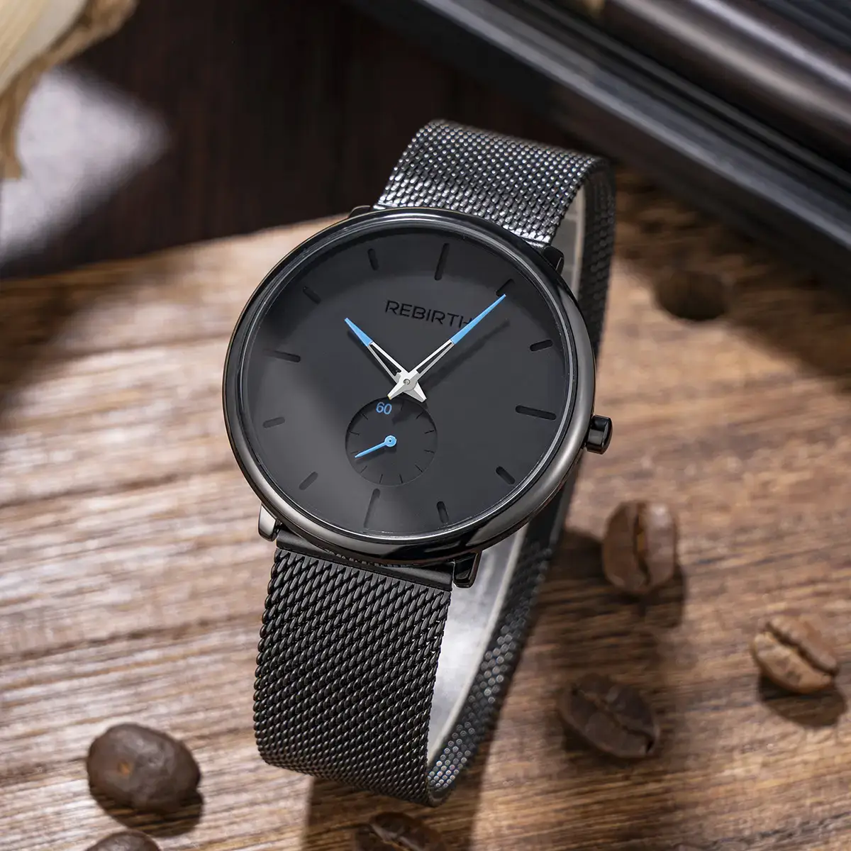 Men's Black Stainless Steel Watch Waterproof Student Fashion - Image 3