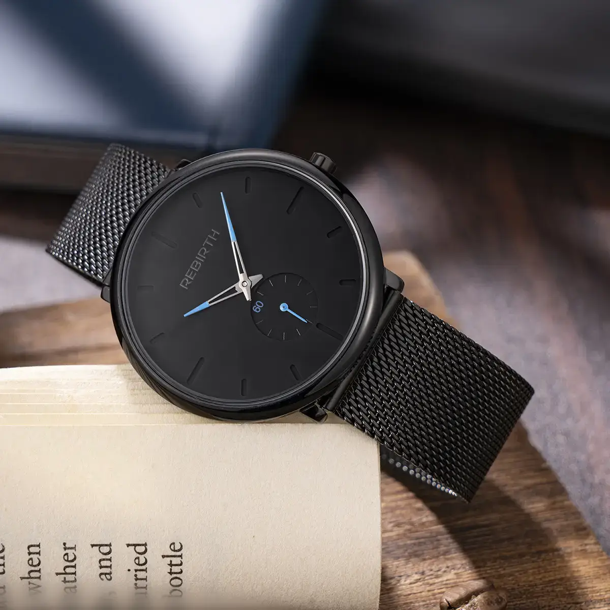 Men's Black Stainless Steel Watch Waterproof Student Fashion - Image 4