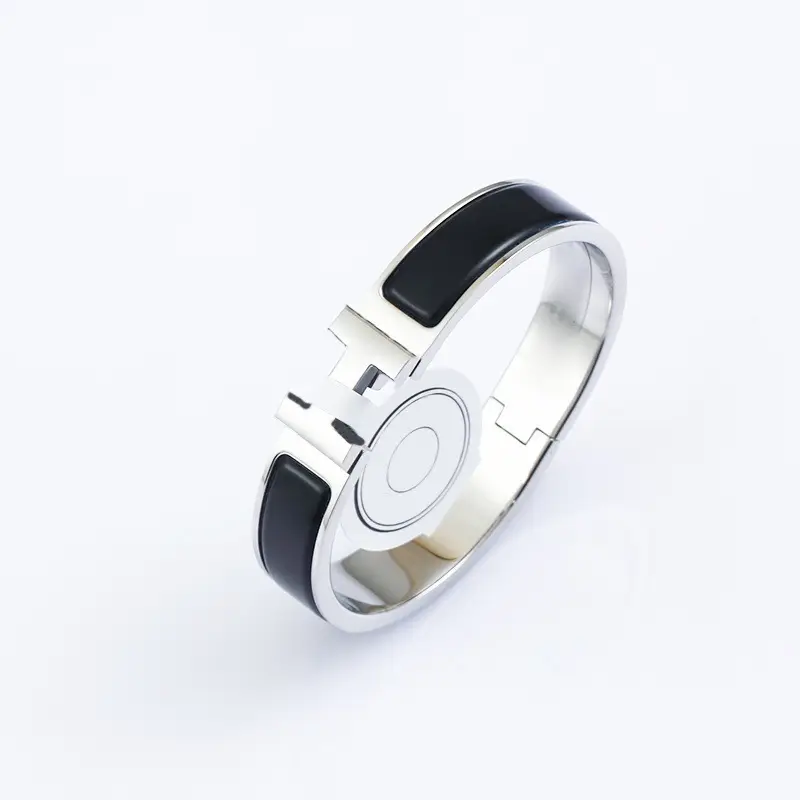 Enamel H Bracelet for Women 18K Rose Gold H Letter Buckle for Men and Women H Wide and Narrow Version Bracelet H Bracelet Internet Celebrity Couple Model