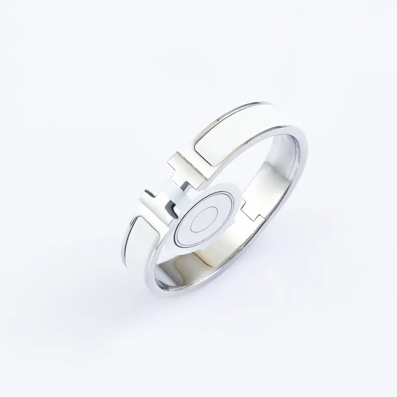 Enamel H Bracelet for Women 18K Rose Gold H Letter Buckle for Men and Women H Wide and Narrow Version Bracelet H Bracelet Internet Celebrity Couple Model