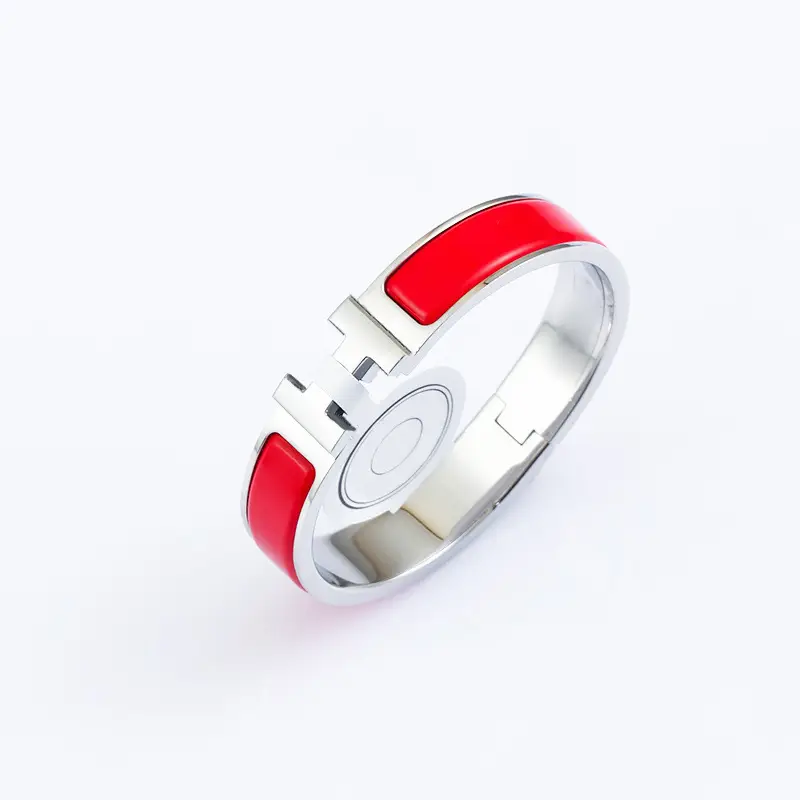 Enamel H Bracelet for Women 18K Rose Gold H Letter Buckle for Men and Women H Wide and Narrow Version Bracelet H Bracelet Internet Celebrity Couple Model