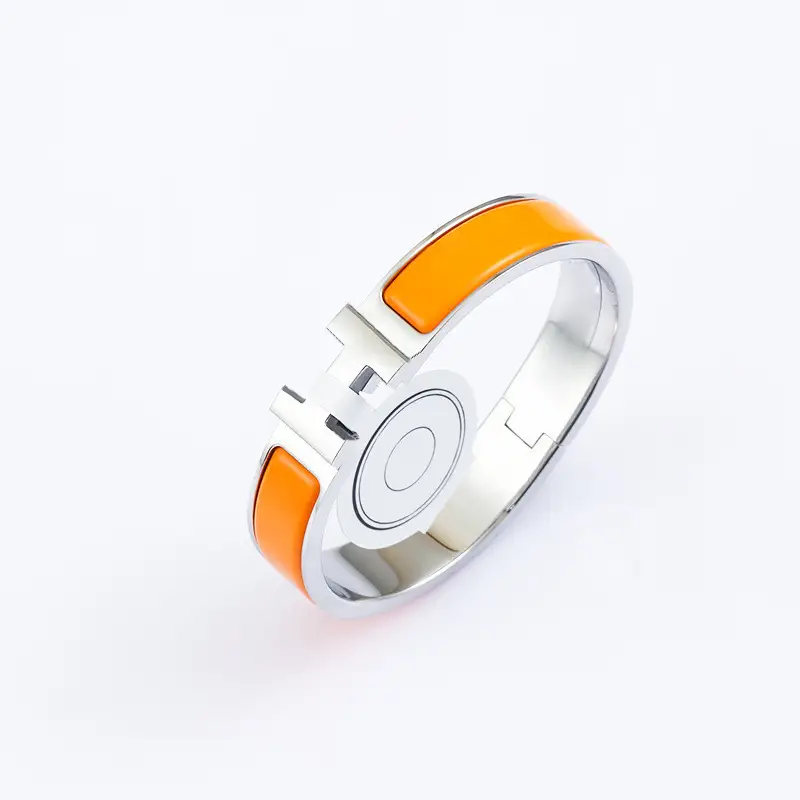 Enamel H Bracelet for Women 18K Rose Gold H Letter Buckle for Men and Women H Wide and Narrow Version Bracelet H Bracelet Internet Celebrity Couple Model