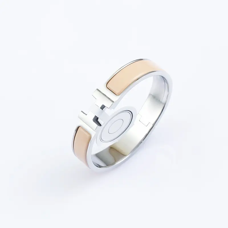 Enamel H Bracelet for Women 18K Rose Gold H Letter Buckle for Men and Women H Wide and Narrow Version Bracelet H Bracelet Internet Celebrity Couple Model