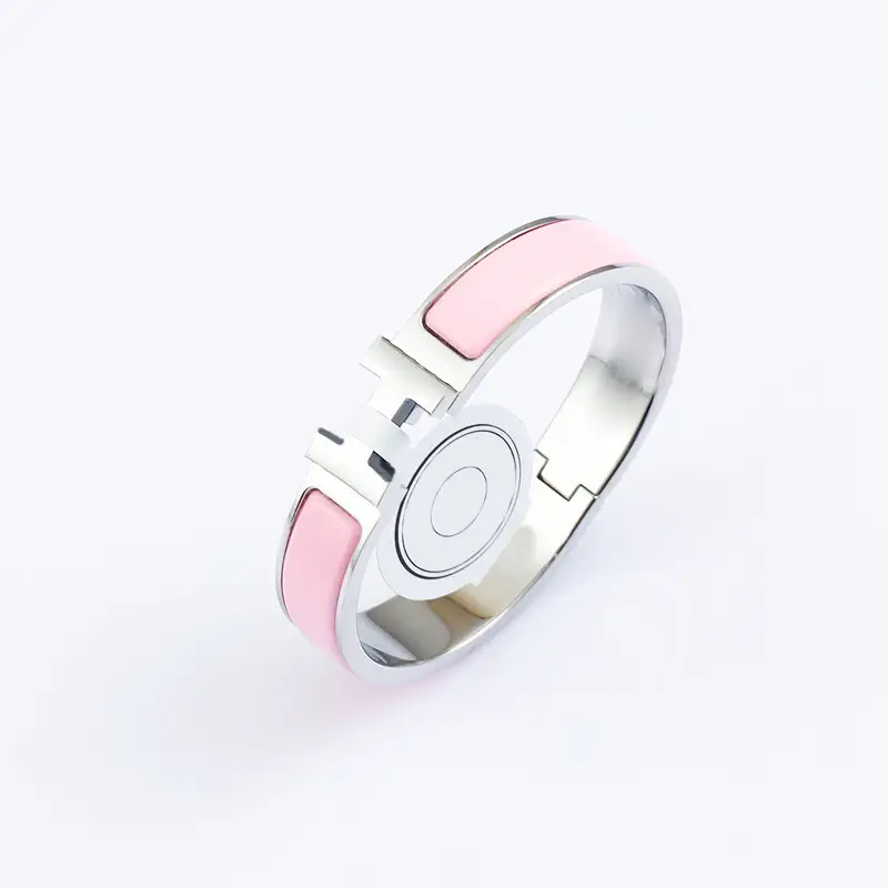 Enamel H Bracelet for Women 18K Rose Gold H Letter Buckle for Men and Women H Wide and Narrow Version Bracelet H Bracelet Internet Celebrity Couple Model