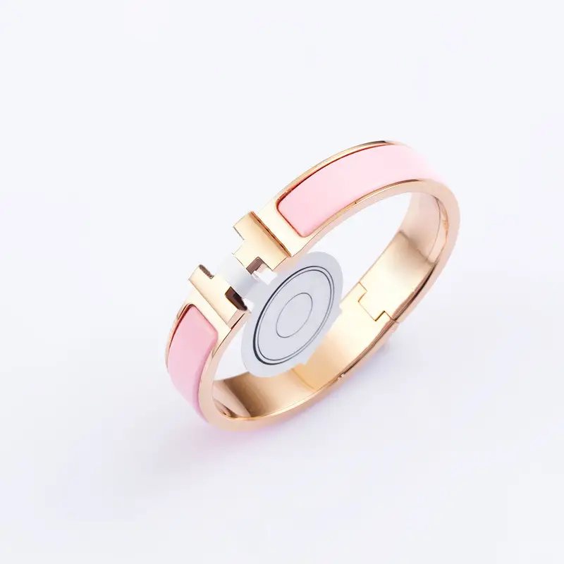 Enamel H Bracelet for Women 18K Rose Gold H Letter Buckle for Men and Women H Wide and Narrow Version Bracelet H Bracelet Internet Celebrity Couple Model