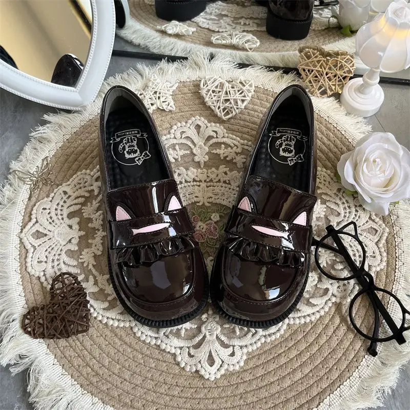 Japanese-Style College Leather Shoes Original Thick-Soled Height-Increasing Round-Toe Jk Uniform Ultra-Soft Comfortable Student Lolita Luolit — feature 11