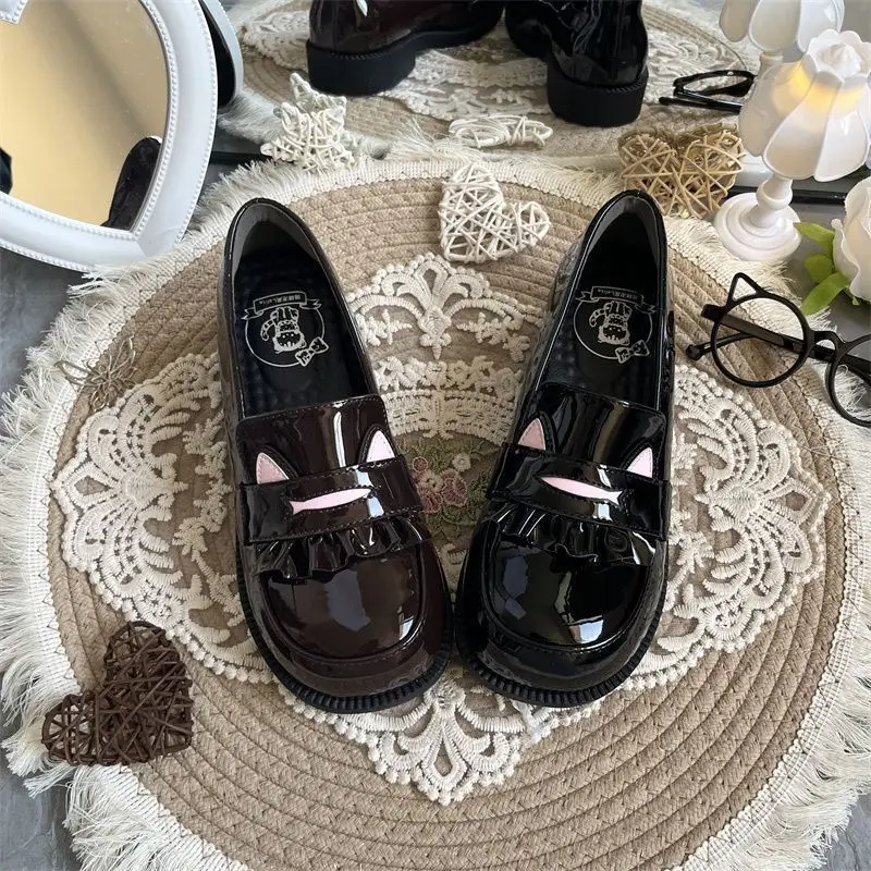 Japanese-Style College Leather Shoes Original Thick-Soled Height-Increasing Round-Toe Jk Uniform Ultra-Soft Comfortable Student Lolita Luolit — feature 4