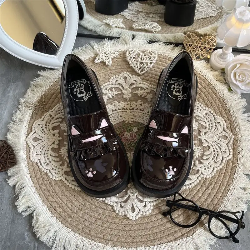 Japanese-Style College Leather Shoes Original Thick-Soled Height-Increasing Round-Toe Jk Uniform Ultra-Soft Comfortable Student Lolita Luolit — feature 6