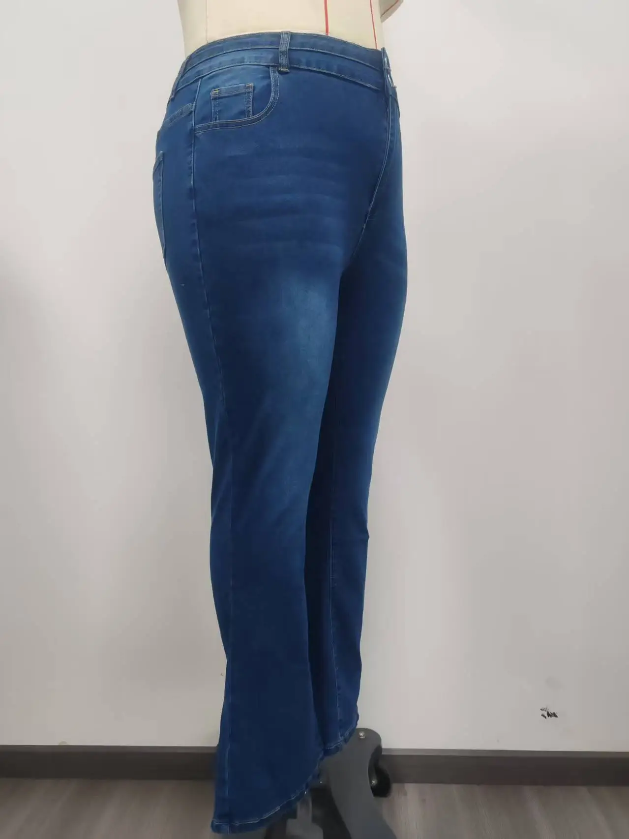 Dark Blue High Waist Flared Jeans for Women Plus Size — feature 18