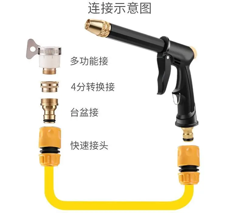 Household Car Wash Hose Telescopic Hose High Pressure Explosion-Proof Tap Water Portable Hose Garden Magic Telescopic Hose Cover — feature 10
