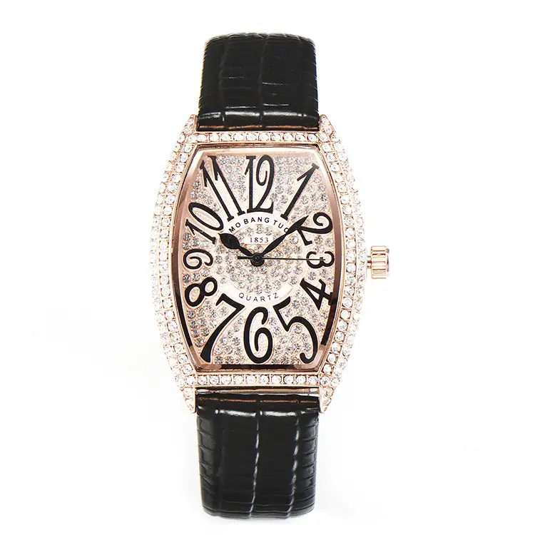 Rose Gold Diamond Encrusted Women's Quartz Watch - Image 2