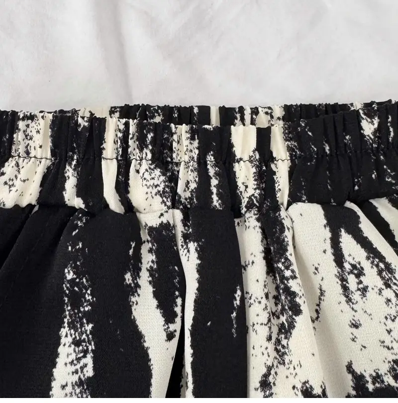2026 Boys Summer T-Shirt Set Black White Striped Short Sleeve — feature 12