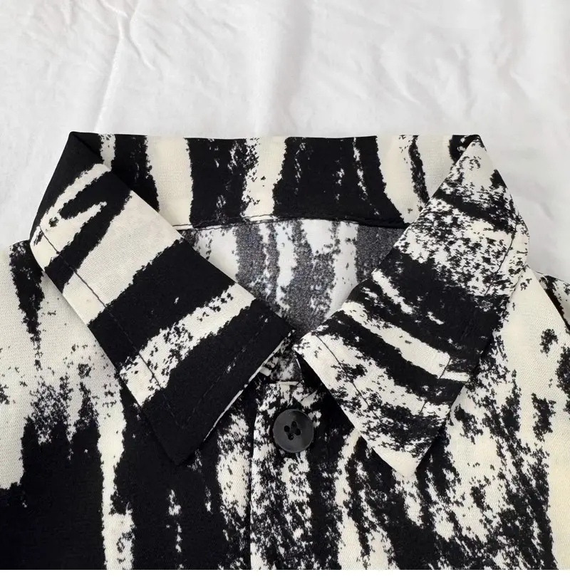 2026 Boys Summer T-Shirt Set Black White Striped Short Sleeve — feature 9