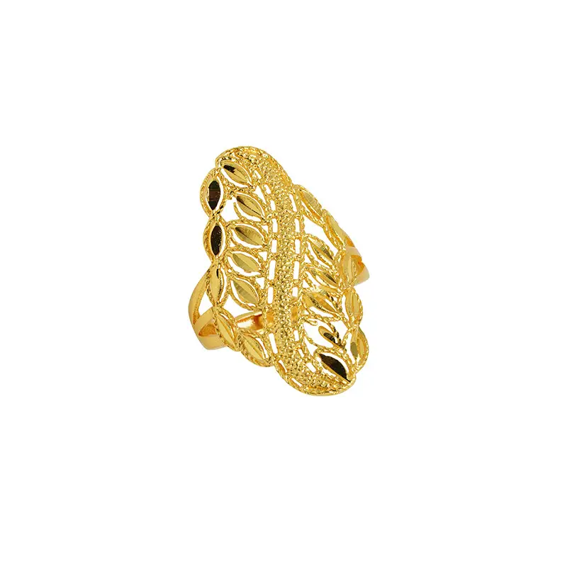 New Chinese-Style Vietnamese Sand Gold Women's Ring Ethnic Trendy Wheat Ear Open Hollow Ring Retro Light Luxury Jewelry Supply
