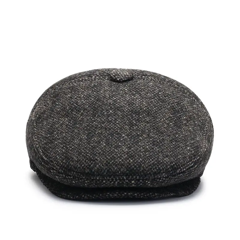 Winter Duckbill Cap for Men Woolen Warm Elderly Cap - Image 3