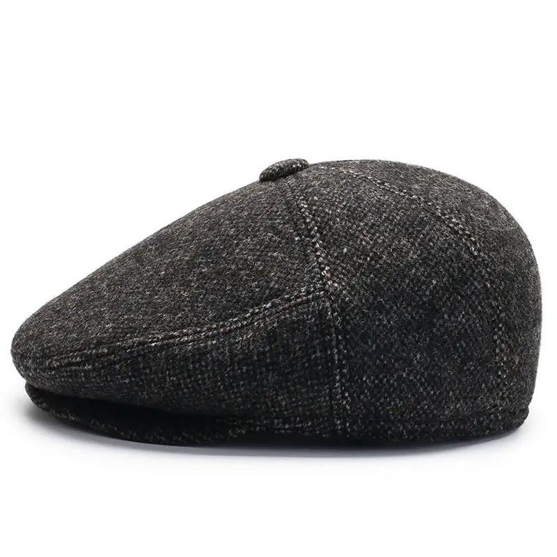 Winter Duckbill Cap for Men Woolen Warm Elderly Cap - Image 4