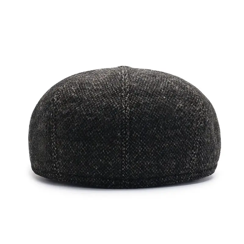 Winter Duckbill Cap for Men Woolen Warm Elderly Cap - Image 5