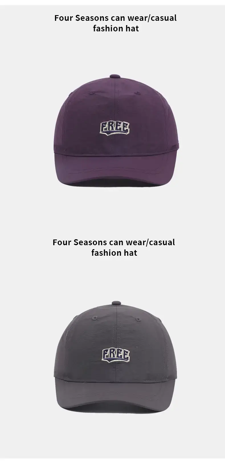 Women's Summer Peaked Cap Black Brown Grey Purple — feature 11