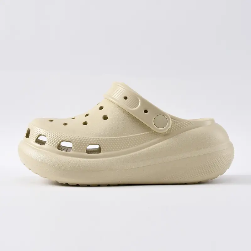 Women's Beige Croc Sandals Thick Soled Summer - Image 7