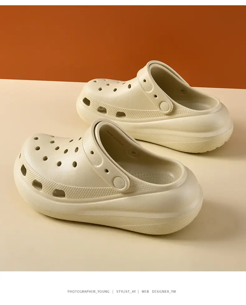 Women's Beige Croc Sandals Thick Soled Summer β feature 16