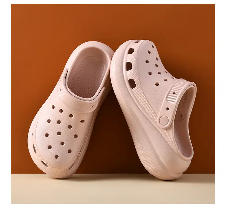 Women's Beige Croc Sandals Thick Soled Summer β feature 17