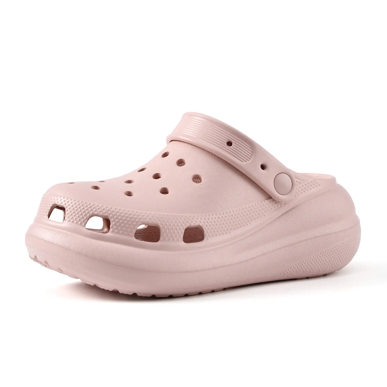Women's Beige Croc Sandals Thick Soled Summer - Image 3