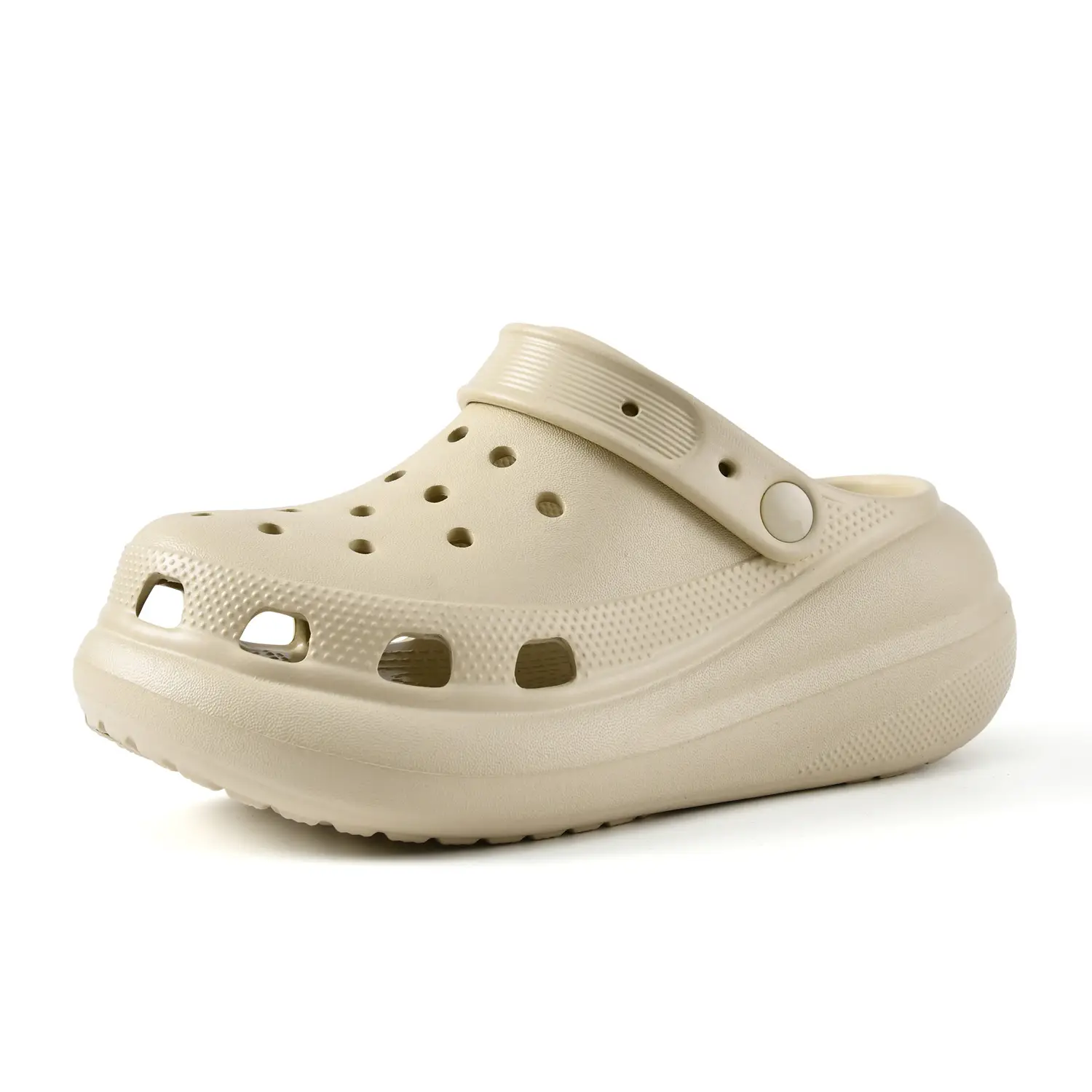 Women's Beige Croc Sandals Thick Soled Summer - Image 4