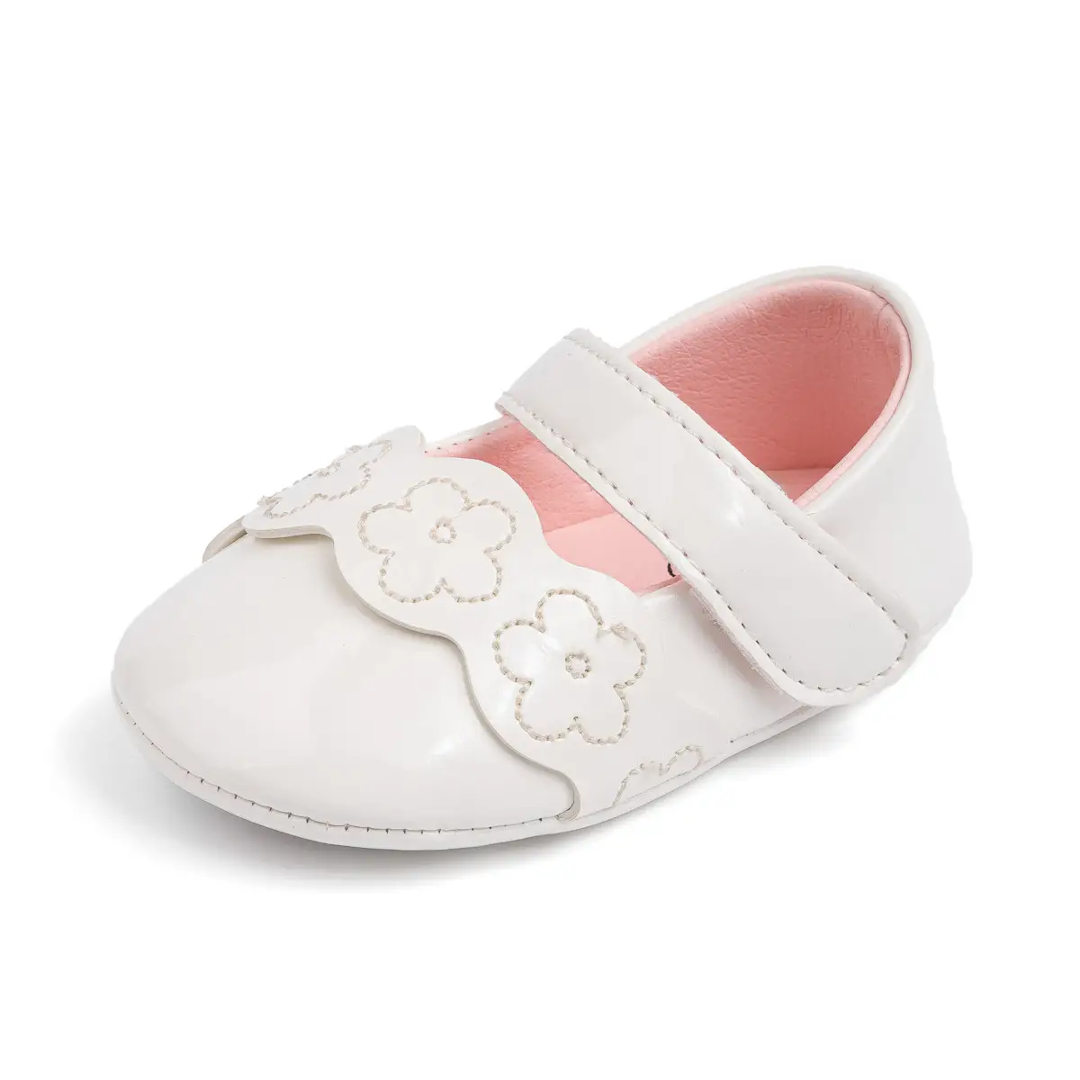 White Flower Crossbody Baby Shoes for Girls