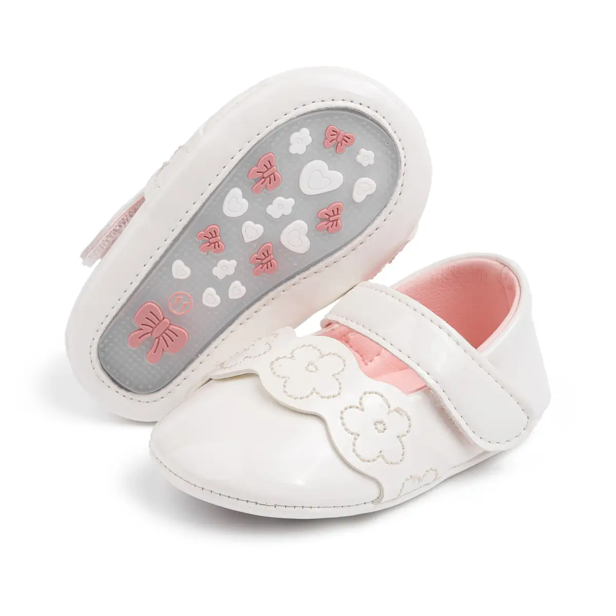 White Flower Crossbody Baby Shoes for Girls — feature 17