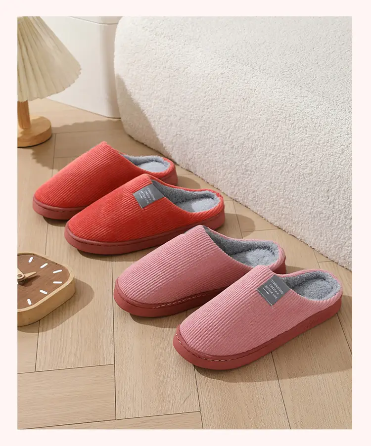 Winter Cotton Slippers for Women, Thick-Soled Indoor Couple Home Cotton Shoes, Warm and Comfortable Fleece-Lined Home Non-Slip Furry Slippers — feature 13