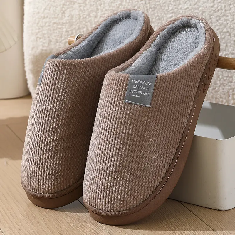 Winter Cotton Slippers for Women, Thick-Soled Indoor Couple Home Cotton Shoes, Warm and Comfortable Fleece-Lined Home Non-Slip Furry Slippers - Image 6
