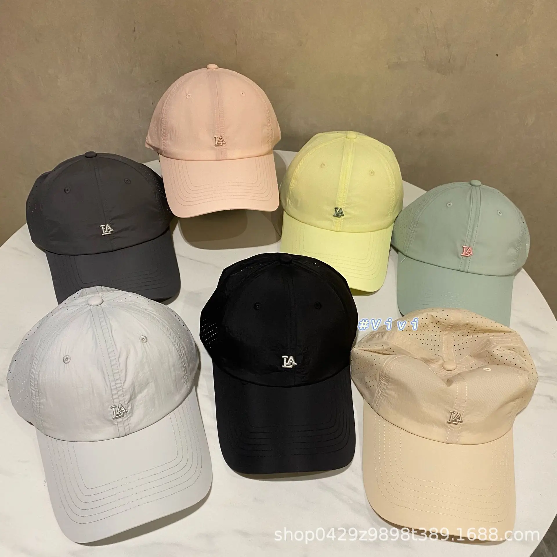 Women Baseball Cap Beige Embroidered Casual Spring Summer - Image 9