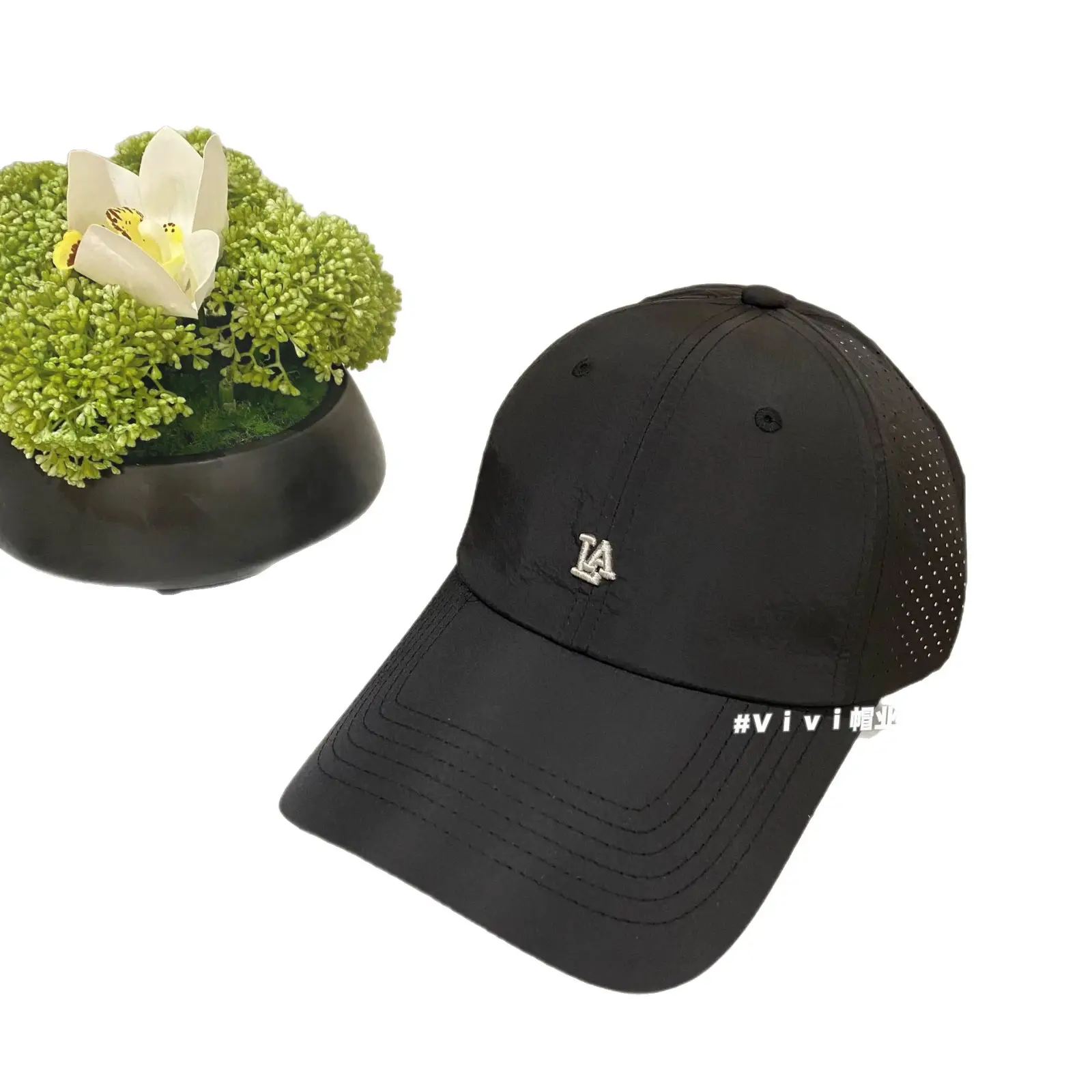 Women Baseball Cap Beige Embroidered Casual Spring Summer - Image 10