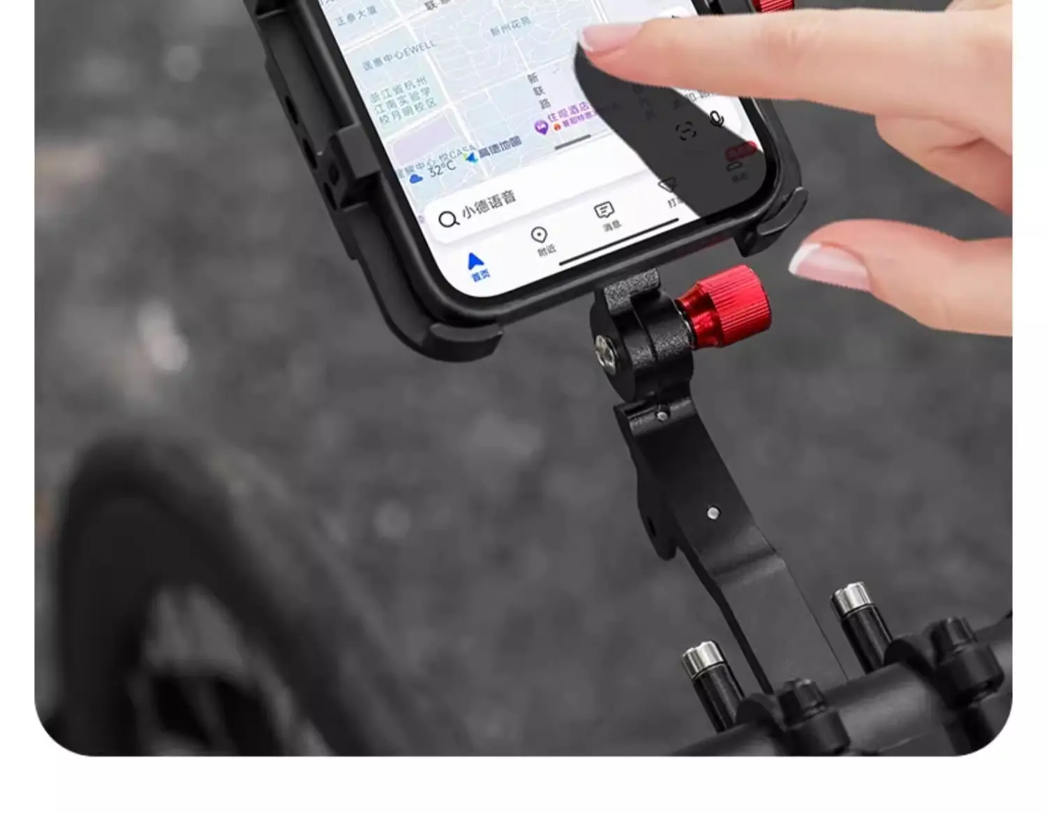 Captain Tas Bicycle Mobile Phone Holder Mountain Bike Mobile Phone Holder Cycling Navigation Light Integrated Fixed Extension Rack — feature 15