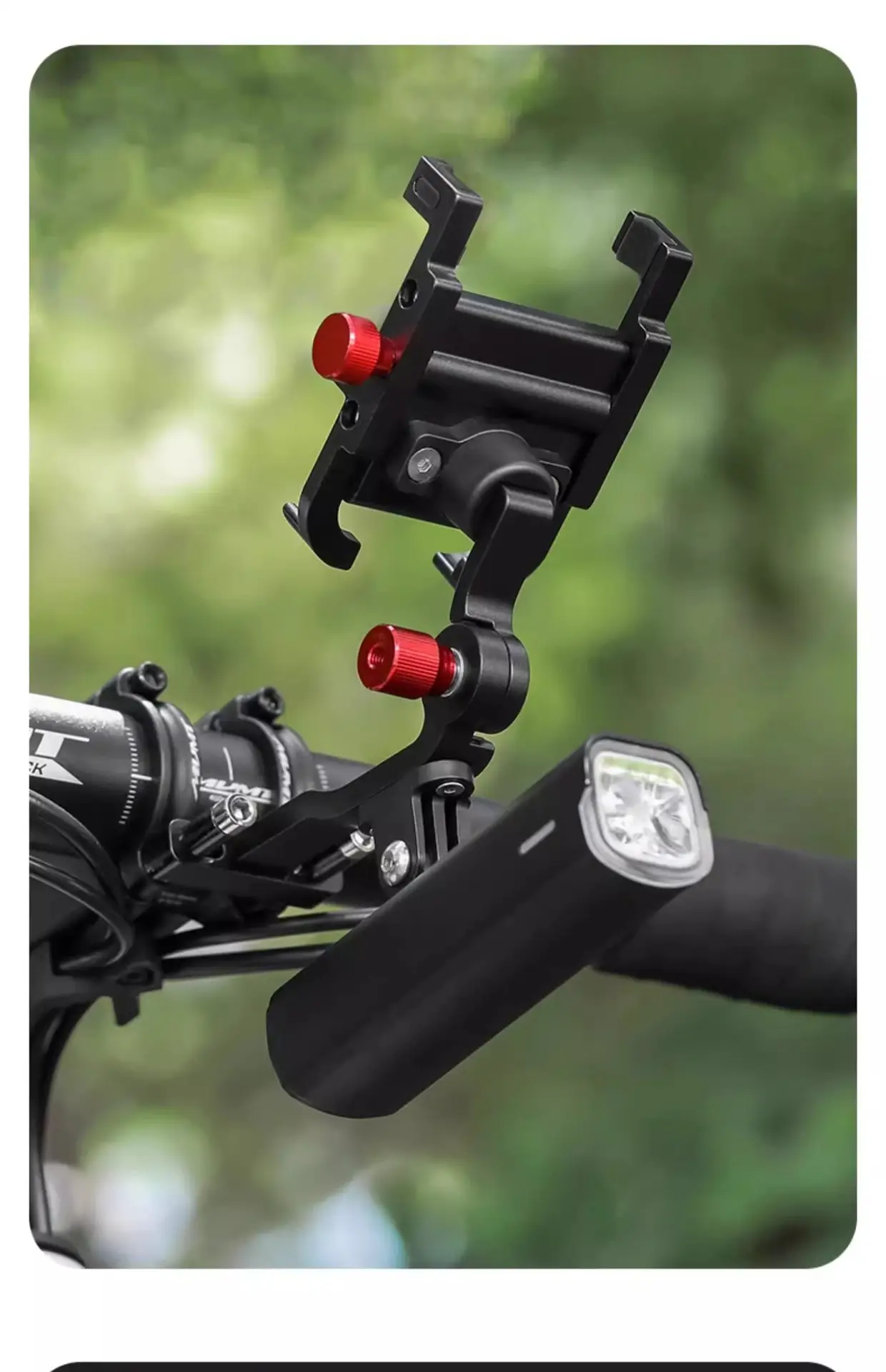 Captain Tas Bicycle Mobile Phone Holder Mountain Bike Mobile Phone Holder Cycling Navigation Light Integrated Fixed Extension Rack — feature 18