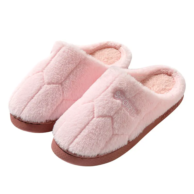 New Cotton Slippers for Couples Plush Winter Home Thick-Soled Warm Furry Slippers for Men and Women Non-Slip Home Indoor Cotton Shoes - Image 10