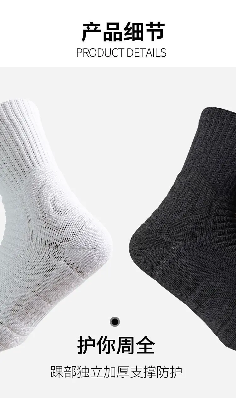 Men Dri-Fit Basketball Socks White Black Underwear — feature 2