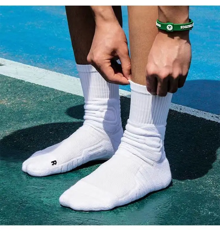 Men Dri-Fit Basketball Socks White Black Underwear — feature 8