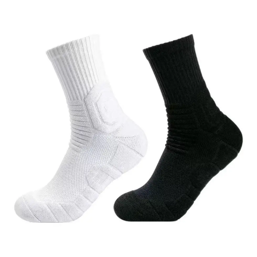 Men Dri-Fit Basketball Socks White Black Underwear