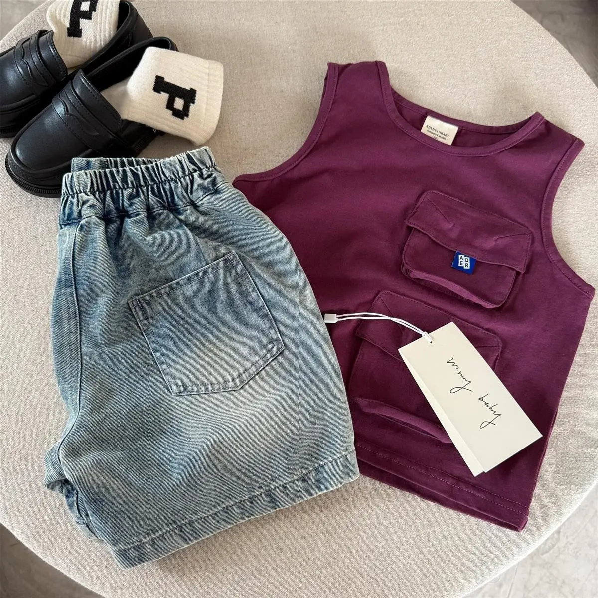 Kids Japanese Style Sleeveless Vest with Pocket Cargo - Image 7