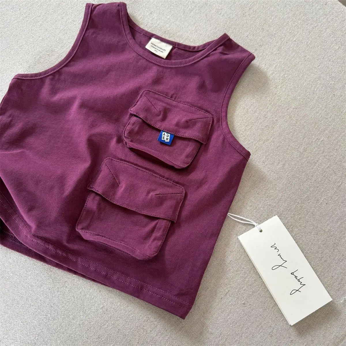 Kids Japanese Style Sleeveless Vest with Pocket Cargo — feature 10