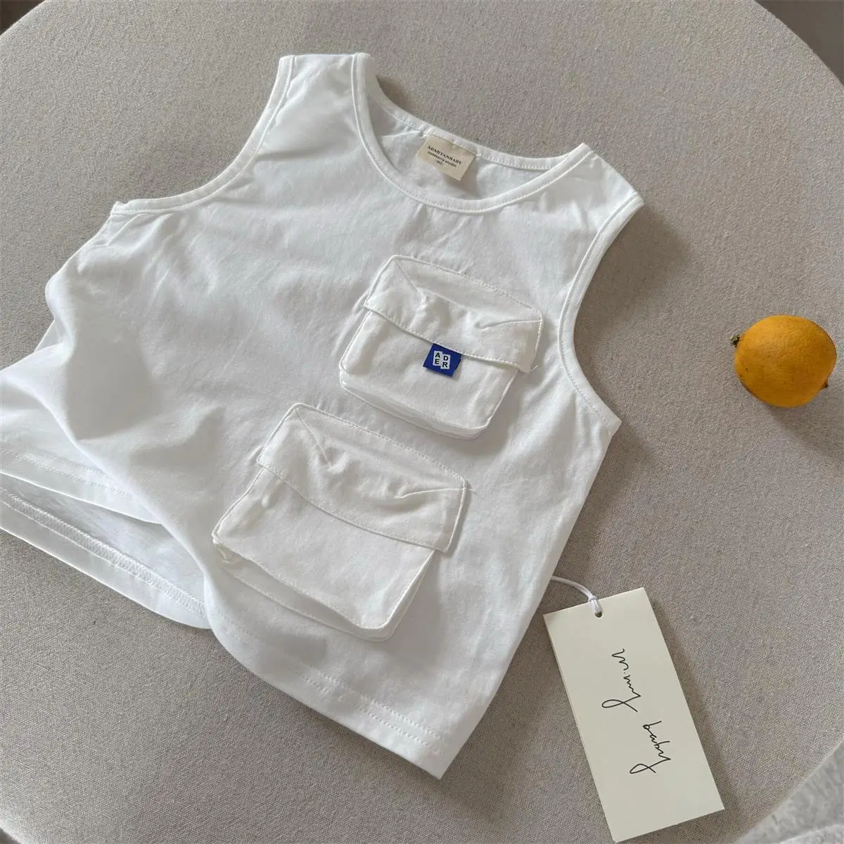 Kids Japanese Style Sleeveless Vest with Pocket Cargo — feature 7