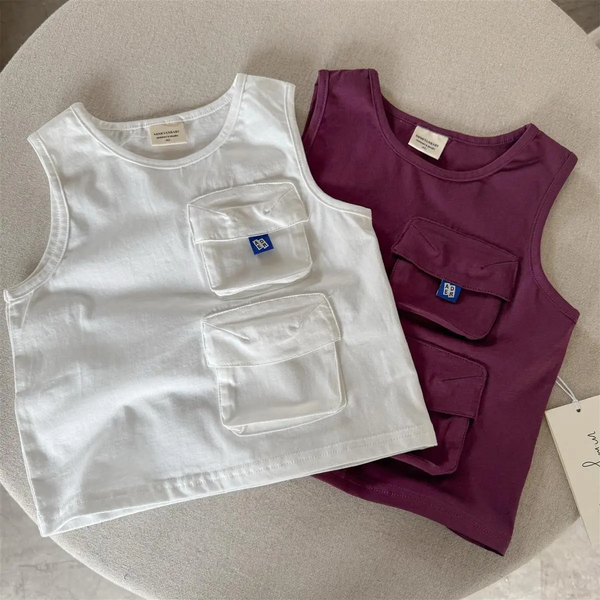 Kids Japanese Style Sleeveless Vest with Pocket Cargo — feature 8