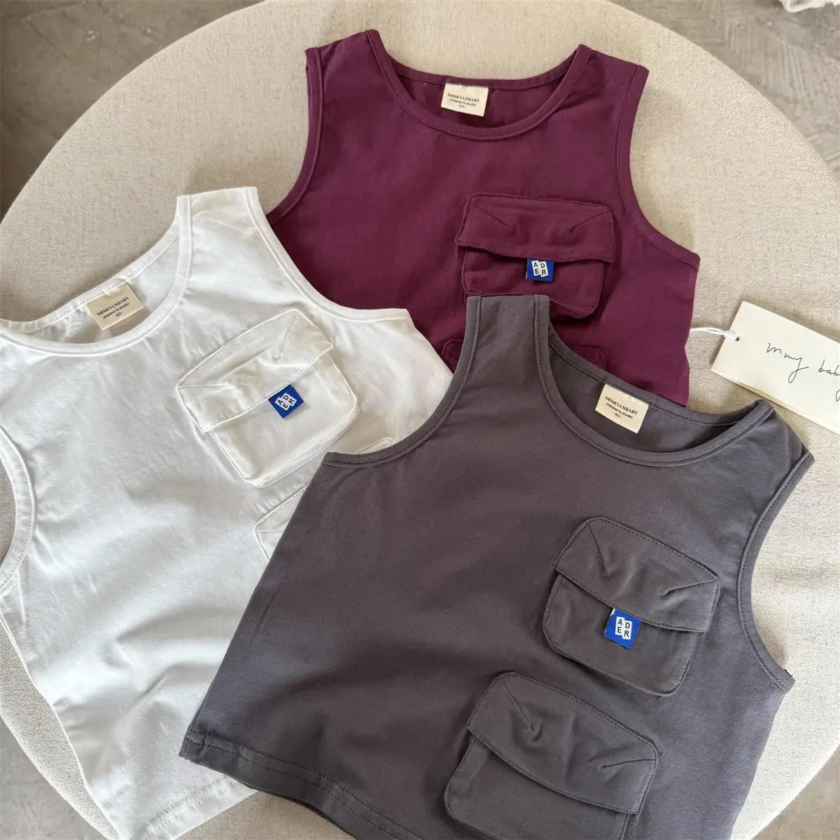 Kids Japanese Style Sleeveless Vest with Pocket Cargo — feature 9