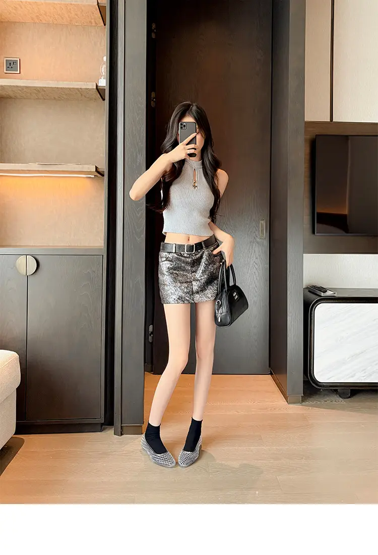 Korean Jelly Shoes, Shallow Mouth Flats, Crystal Pvc Outdoor Casual Pointed Toe Sandals and Slippers, One-Leg Cut Out Dance Shoes — feature 14
