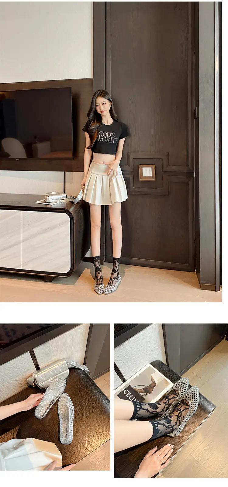 Korean Jelly Shoes, Shallow Mouth Flats, Crystal Pvc Outdoor Casual Pointed Toe Sandals and Slippers, One-Leg Cut Out Dance Shoes — feature 36