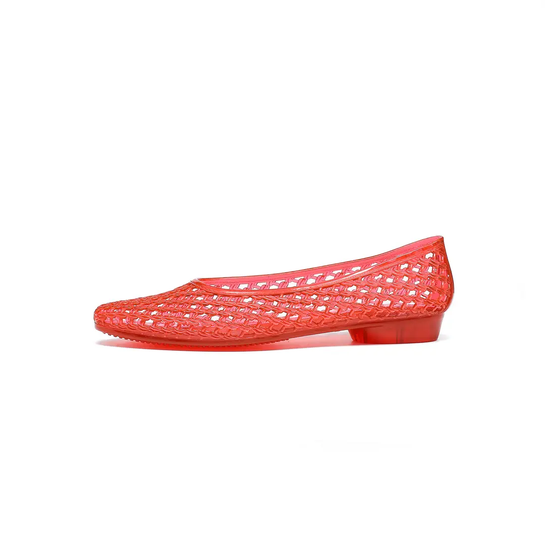 Korean Jelly Shoes, Shallow Mouth Flats, Crystal Pvc Outdoor Casual Pointed Toe Sandals and Slippers, One-Leg Cut Out Dance Shoes - Image 5