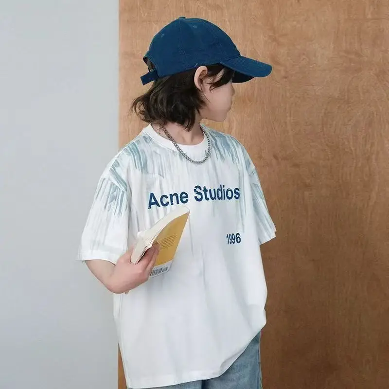 Boys T-Shirt White Acne Studios Short Sleeve Cartoon Print - Image 3
